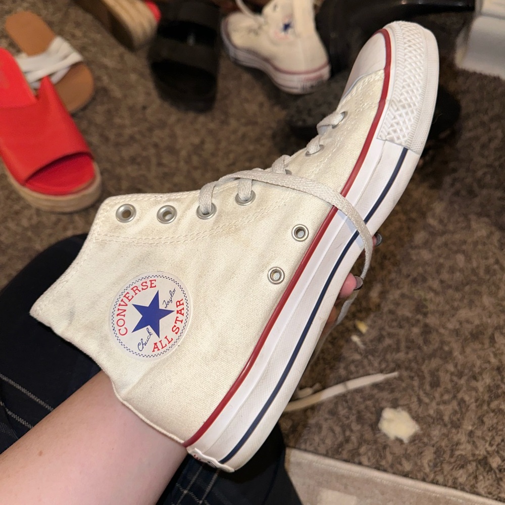 White high top converse all stars